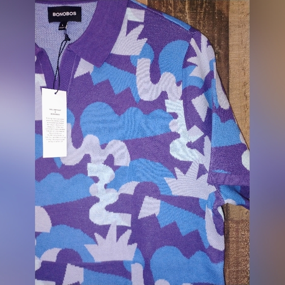 NWT Will Bryant X Bonobos Short Sleeve Sweater Polo Mens Eggplant Limited Editio - Picture 4 of 7